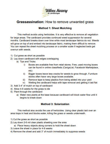 Grass Removal Methods