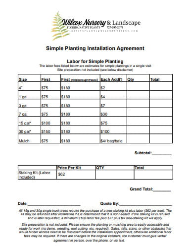 Simple Installation Agreement